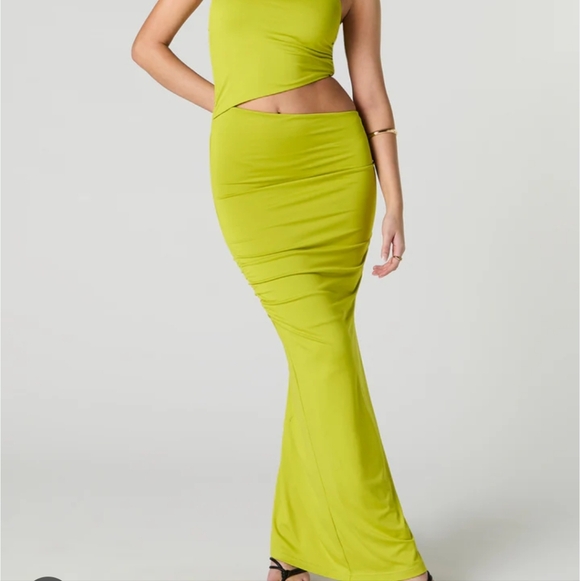 2/$20 Contour cutout maxi Green Fits Xs-S Bodycon  Dress - Picture 8 of 9